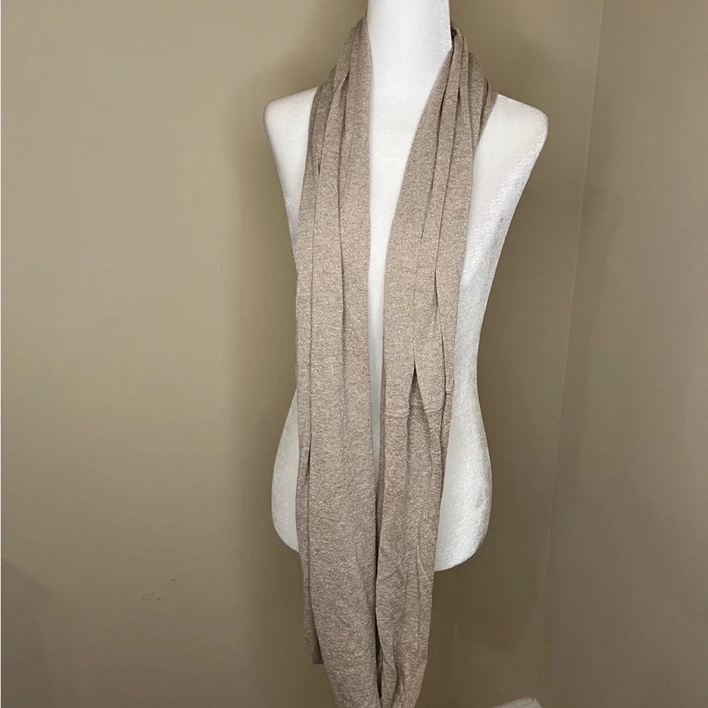 Club Monaco metallic gold colored oversized infinity scarf snood